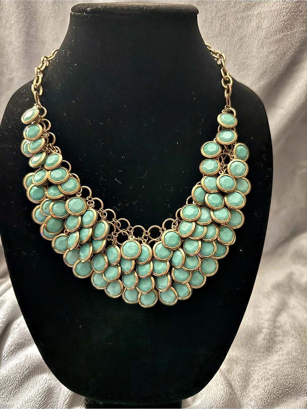 Vintage Turquoise Bib Statement Necklace